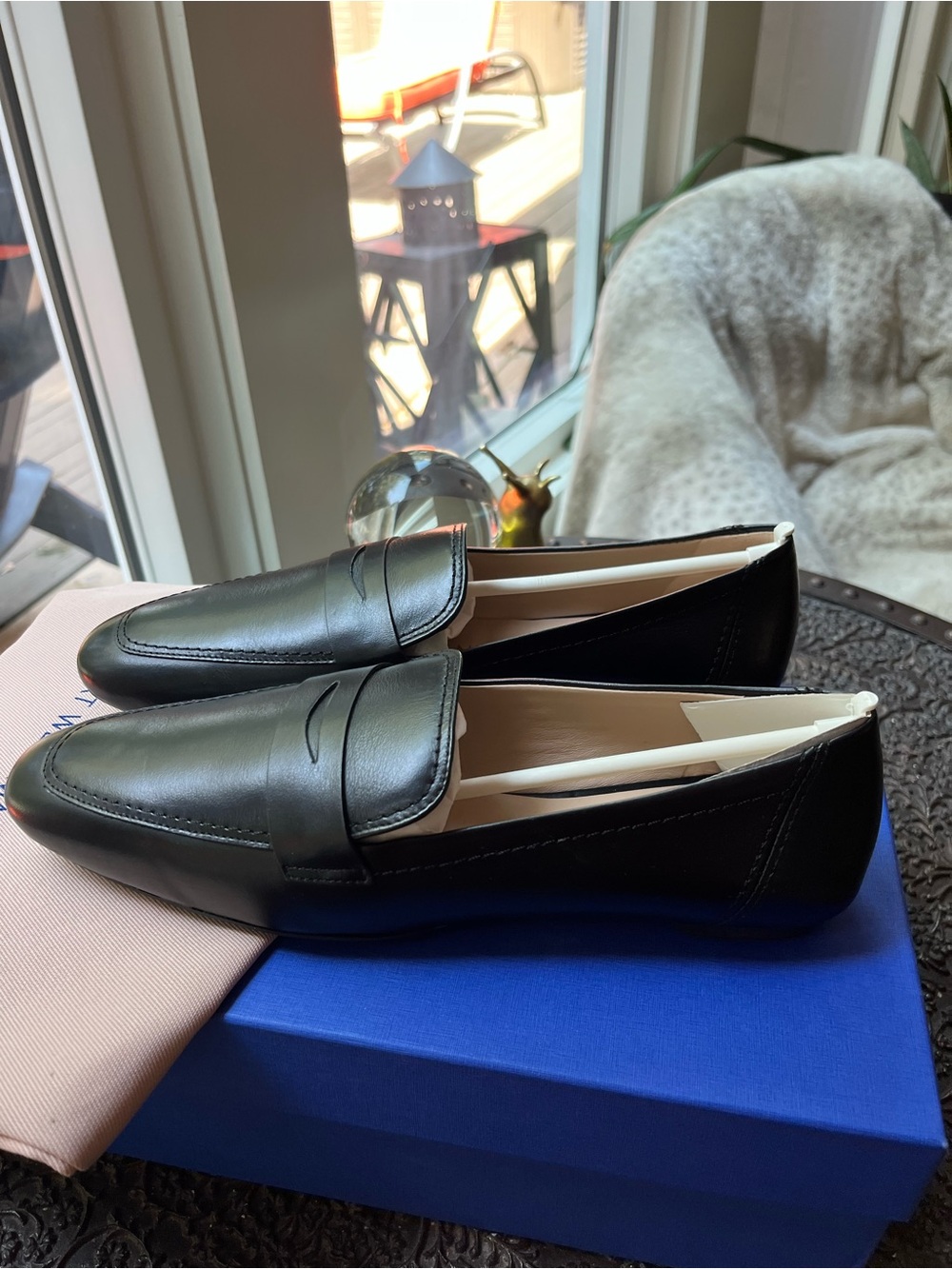 STUART WEITZMAN JET LOAFERS IN BLACK 37 6.5 AA NARROW